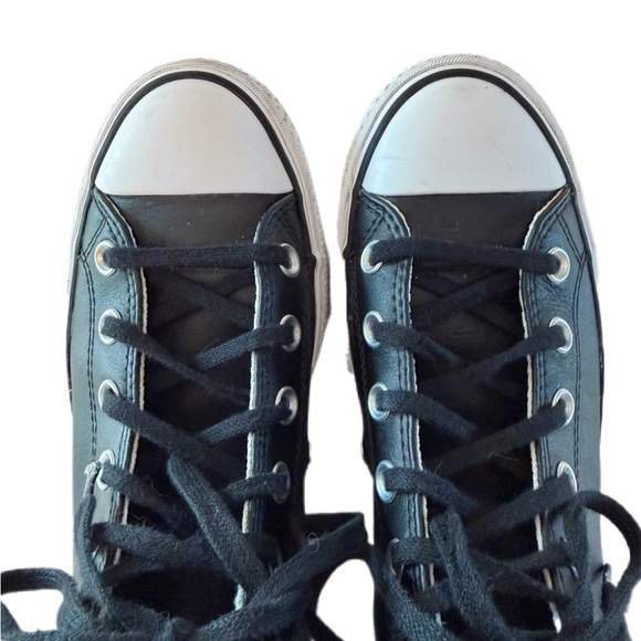 Converse Chuck Taylor All Star Lift Platform Leather High Top Women’s 6.5 Black - Picture 7 of 14